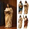 Small Religious Figurines for Shelves Jesus Reading Book Resin Figurine Statue Bookshelf Mantel Prayer Inspirational Study Room Decor Nook