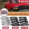 8Pcs Set Plastic 4 Door Handle Covers Fit for Dodge Ram 1500 2500 3500 4500 5500 2002 2003 2004 2005 2006 2007 2008-Gloss-Black