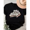 Women's Retro Graphic Print Casual T-Shirt Black Round Neck Short Sleeve Tee Activewear for Summer Top