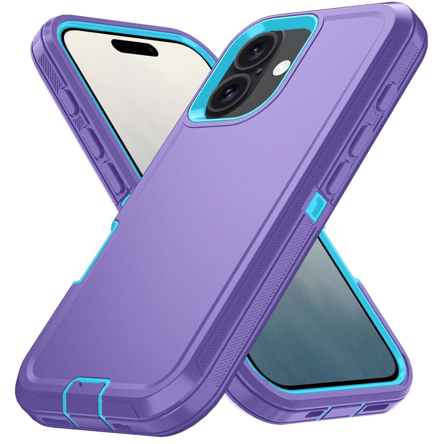 

For iPhone 17 Case Detachable PC+TPU Drop-Proof Back Cover F