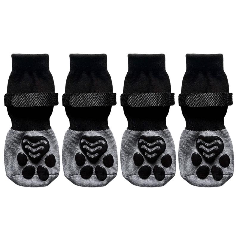 

4Pcs Dog Feet Cover Protective Shoes for Pet with Paws Pattern Shoes Dogs Shoes Booties with Paws Pattern XL