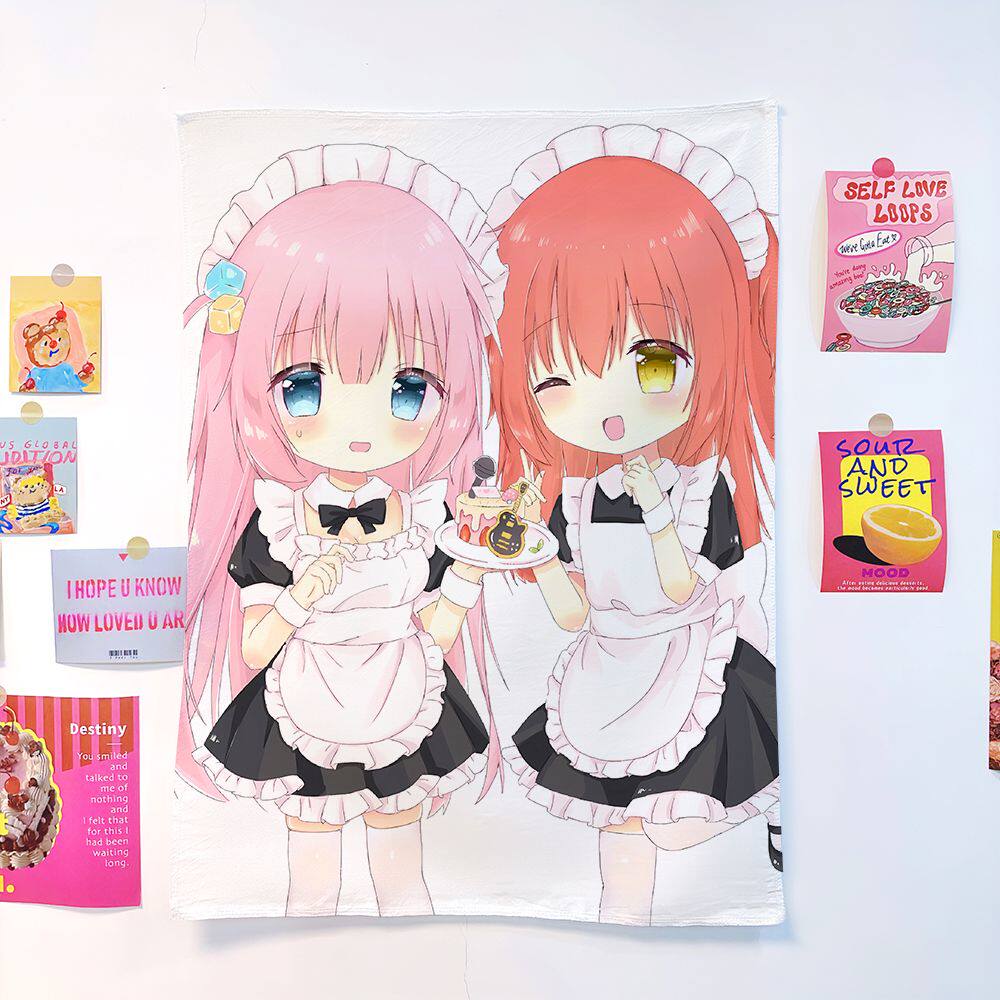 Popular Cute Anime Girl Galgame Print Tapestry Wall Art Aesthetic Room Decoration