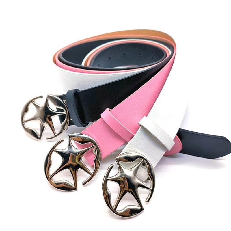 Teens Formal Pants Belt for Dress Ladies Waist Belt with Hollow Star Buckle