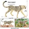 Wild Safari Animal Figurines: Giraffe, Elephant, Rhinoceros, Brown Bear, Tiger, Lion, Leopard, Hippopotamus - Solid Cognitive Toys