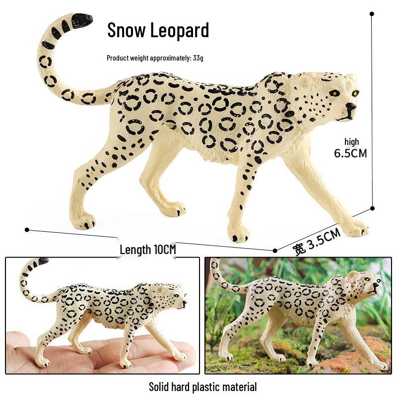 Wild Safari Animal Figurines: Giraffe, Elephant, Rhinoceros, Brown Bear, Tiger, Lion, Leopard, Hippopotamus - Solid Cognitive Toys