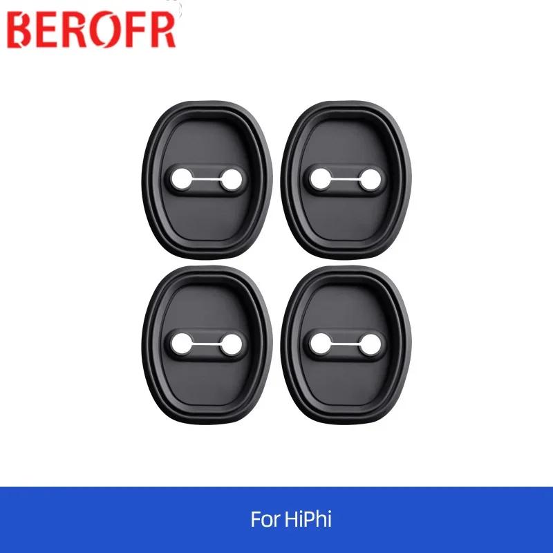 4pcs Absorber Silicone Car Door Lock Buckle Anti-collision Protective Cover For HiPhi Z HiPhi X HiPhi Y HiPhi A Auto Accessories 4pcs-black-037