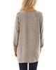 Sweatshirt à col rond bloc de couleur avec poche pour femme - Manches longues T-shirt décontracté