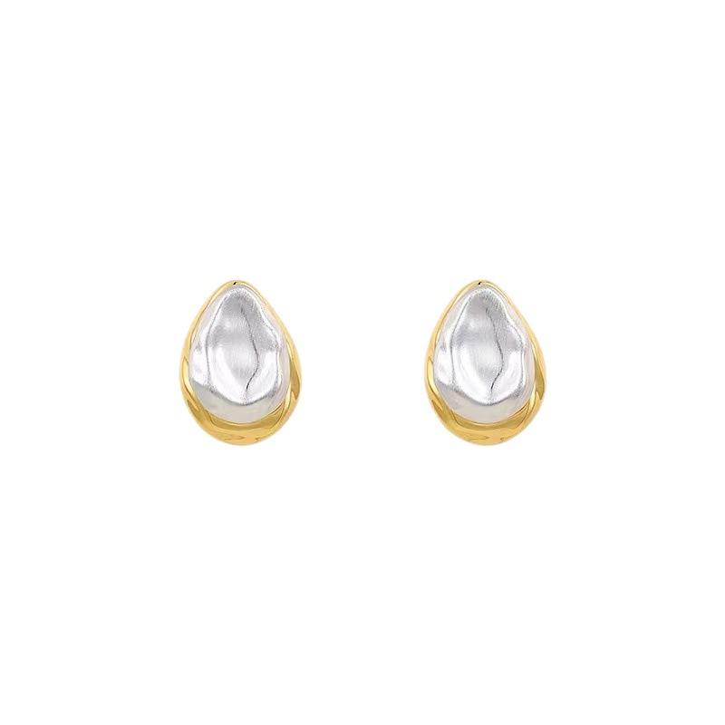 Fashion Jewelry Back With Front Metal Splicing Stud Earrings For Women Female Party Gift Accessories