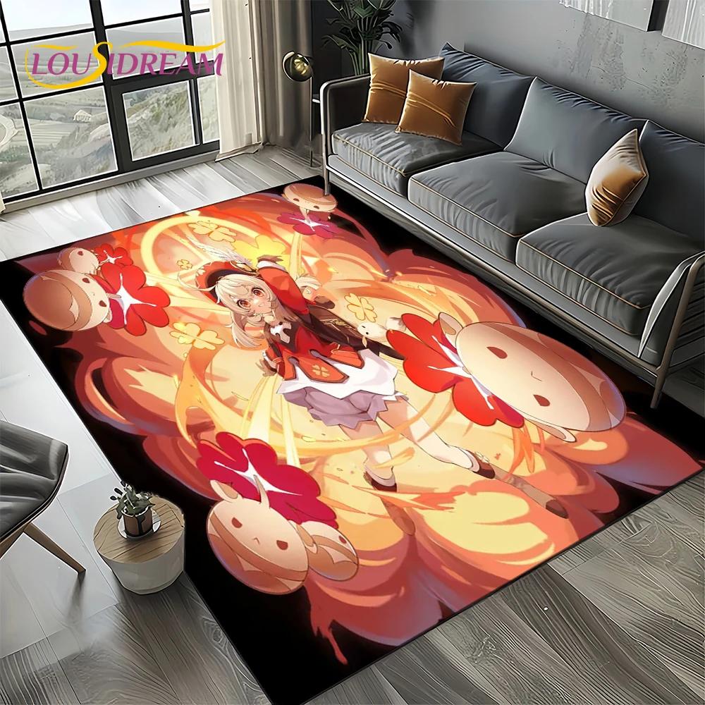 2025 New Genshin Impact Character Solo Cartoon Game Carpet Rug for Living Room Bedroom Home Sofa Decoration,Non-slip Floor Mat