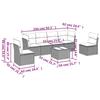 VidaXL Garden Lounge Set with Cushions 7 Pcs, Sofas with Adjustable Feet, Outdoor Furniture Set Patio Terrace, 3217383