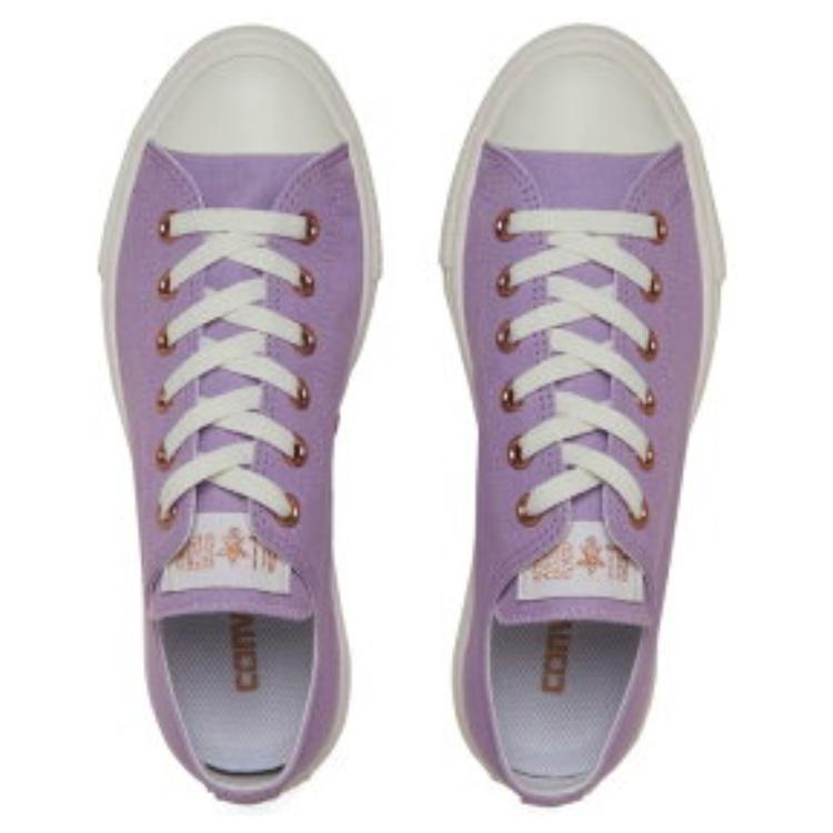Converse All Star Light Pe Ox Comfortable Versatile Low Top Canvas Shoes Women Sneakers Purple 31312931
