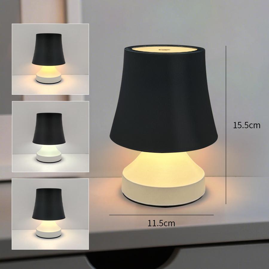 

Светодиодная настольная лампа-гриб, перезаряжаемая, сенсорный выключатель, настольная лампа, 3 цвета, диммируемая, для спальни, гостиной, офиса, декоративное освещение чёрный