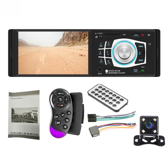 4012B Schermo da 4,1 pollici 1 Touch compatibile con Bluetooth Autoradio Din Stereo FM USB Lettore MP5