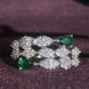 Emerald Green Adjustable Ring for Women, High-Design R7891