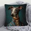 1pc Pillowcase, Victorian Fine Dog Art Design Cushion Cover, Soft Comfortable Polyester Short Plush Fabric, Single-Sided Print, Multi-Size Options: 45