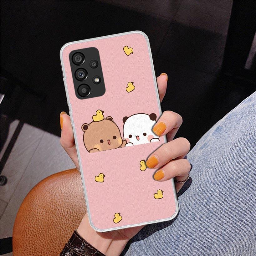 Cute Peach Goma Cat Phnoe Case for Samsung Galaxy A17 A37 A57 A16 A26 A36 A56 A15 A14 A13 A55 A54 A53 A35 A34 A33 A25 A24 A23 A5