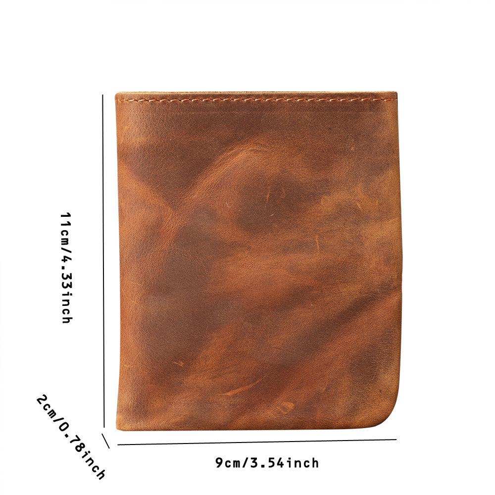 Fashion Genuine Leather Men's Wallet Retro Handmade Short Wallet for Men Durable Real Leather Purse for Men Coin Purse Wallet