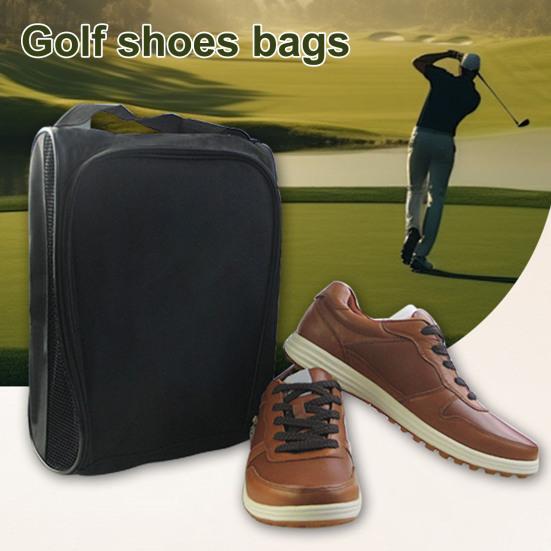 Golf Shoe Bag Travel Hand-held Golf Shoe Tote Golf Accessories Double-Zippered Sports Shoe Carrier Bag for Golf Balls Tees Socks