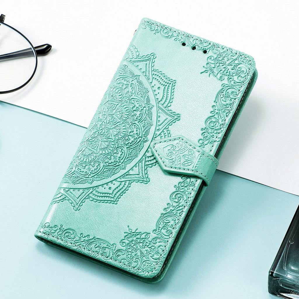 Mandala Embossed Leather Wallet Flip Case for Samsung Galaxy S26 S25 S24 S23 S22 S21 S20 Ultra Plus FE Edge Card Slots Cover