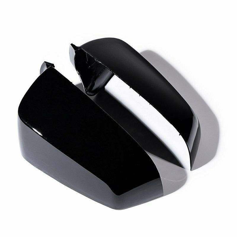 1 Par de Capas de Espelho Retrovisor Lateral de Porta em Fibra de Carbono ABS para BMW E60 E61 F10 F11 F06 F12 F13 F01 F02 Preto Brilhante