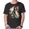 Unisex Crew Neck T-Shirt Origami Parrot Graphic Short Sleeve Casual Tee