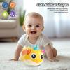 Pufferfish Baby Roly-Poly Rattle Toy with Teether Button Motor Skills Hand-Eye Coordination Early Learning Toy Newborn Gift