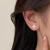 2 Piezas Exquisitos Accesorios de Lujo Ligero Mini Pendientes de Botón de Flor de Planta Mate Para Mujeres Joyería Fina Clásica