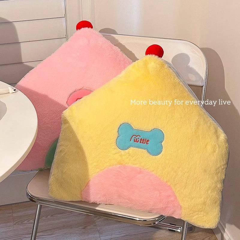 Cartoon House Geometric Plush Toy With Embroidery Sofa Cushion Decor Doll Gift