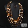 Vintage wooden necklace wind bohemian long personalized multi-layer sweater chain performance accessories women