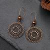 GemChic Women's New Vintage Round Flower Wood Beads Earrings Ethnic Fashion Hook Earrings Birthday Christmas Jewelry Gift