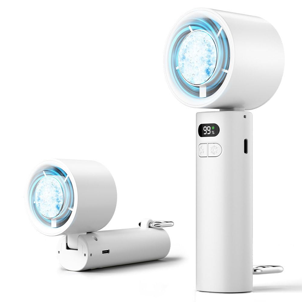 New for Summer 2025 Instant Cooling to This handheld fan features a cooling powerful foldable 7 100 speed 6800mAh cooling a neck fast LED and comes
