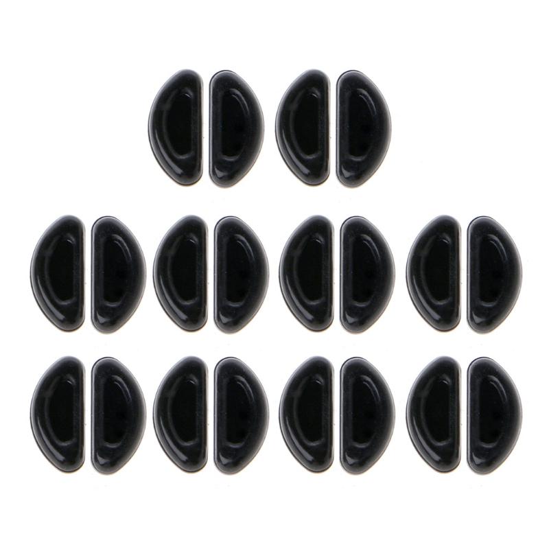 10 Pairs Adhesive Eye Glasses Nose Pads D Shape Stick On Anti-Slip Soft Silicone Adhesive Nose Pads Glasses Nose Pad Kit