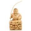 Hanro Art Carving Buddhist Statue, Ebisu, and the Seven Gods of Fortune, Wood Carving, Boxwood Ornament, Good Fortune, Business Prosperity, Fortune, a