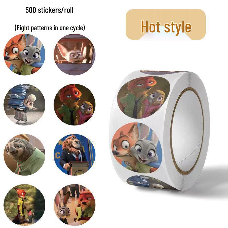 Zootopia Judy & Nick Rabbit Police Officer Cartoon Stickers for Kids  Journals