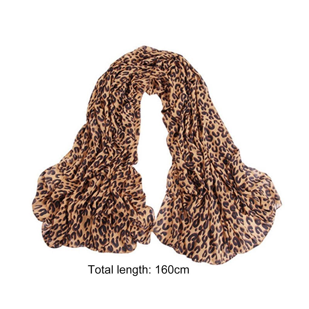Women Fashion Long Leopard Shawl Scarf Wrap Lady Chiffon Wrap Stole Gift
