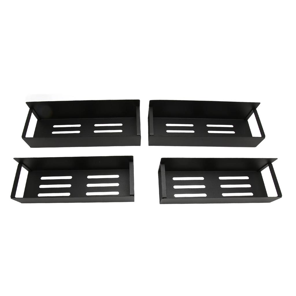 4Pcs Magnetic Spice Rack Movable Strong Magnet Sturdy Metal Simple Black Fridge Spice Shelf for Home Kitchen Storage