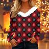 Dámské košile s dlouhým rukávem Roztomilé topy Vánoční potisky Trička Blůzy Ležérní Nadměrné velikosti Základní topy Pulovr