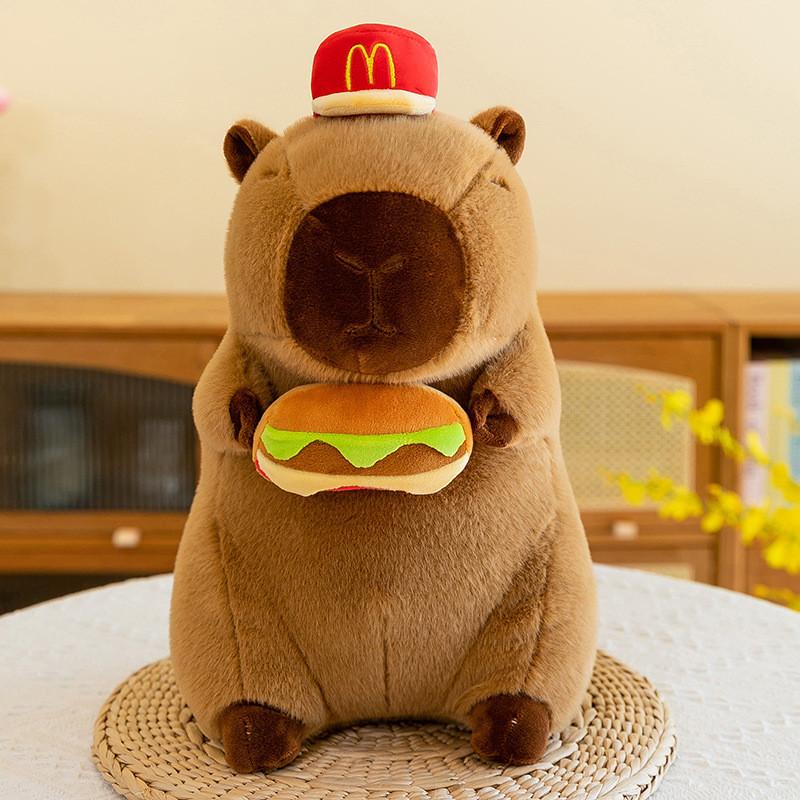 Mcdonalds Corp Capybara Hamburger Plush Toy Stuffed Animal Doll Gifts Kids