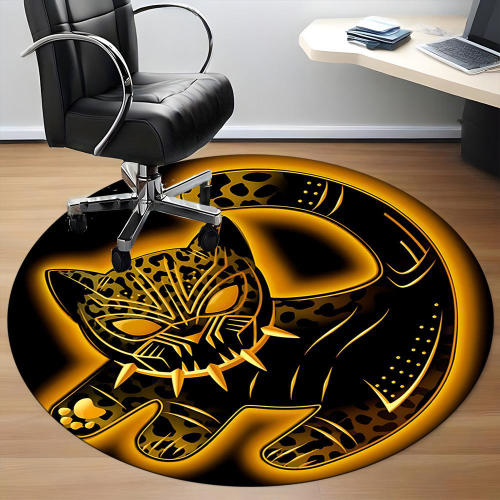 1 Stück Leopardenkatze Büro Runder Teppich, Matte Geeignet für Büro, Unter Bürostühlen Schlafzimmer Wohnzimmer Heimdekoration, Zimmerdeko