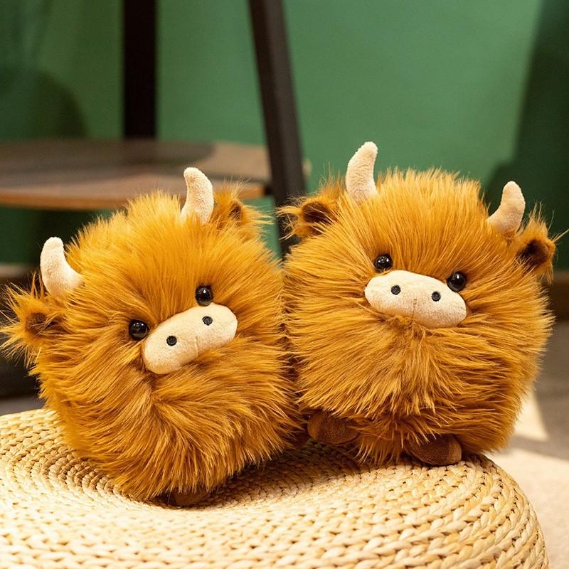 Plush Cow Toy For Kids Long Pile Soft Stuffed Animal Gift For Children