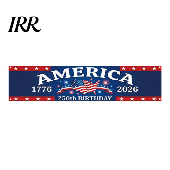 Independence Day Decor 250th Anniversary Banner 6.5x1.5ft 250 Years of Freedom American Patriotic Decoration 1776-2026 Outdoor Party USA Porch
