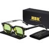 HBK Occhiali da Sole Quadrati Eleganti da Uomo Montatura alla Moda Aste con Punte Vintage Occhiali da Viaggio Business Party Regalo UV400
