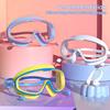 Kids Swim Goggles With Earplugs And Nose Clip for Children Teen 3 To 16 Wide View Swimming Goggles Water Frog Resistant