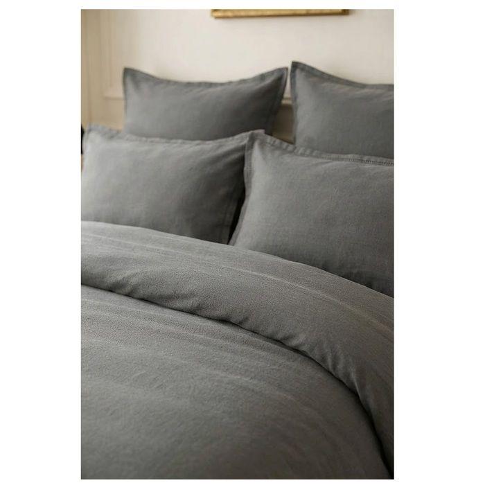 Housse de couette en satin de coton 220 x 240 cm Uni gris foncé