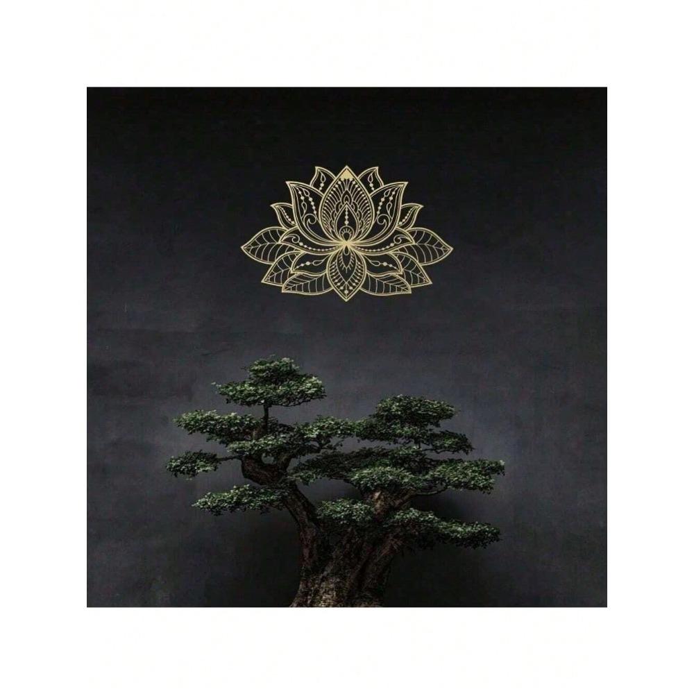 Glowing Lotus Mandala Metal Wall Art, Zen Decor for Home, Living Room, Bedroom, Indoor/Outdoor, Waterproof Rustproof
