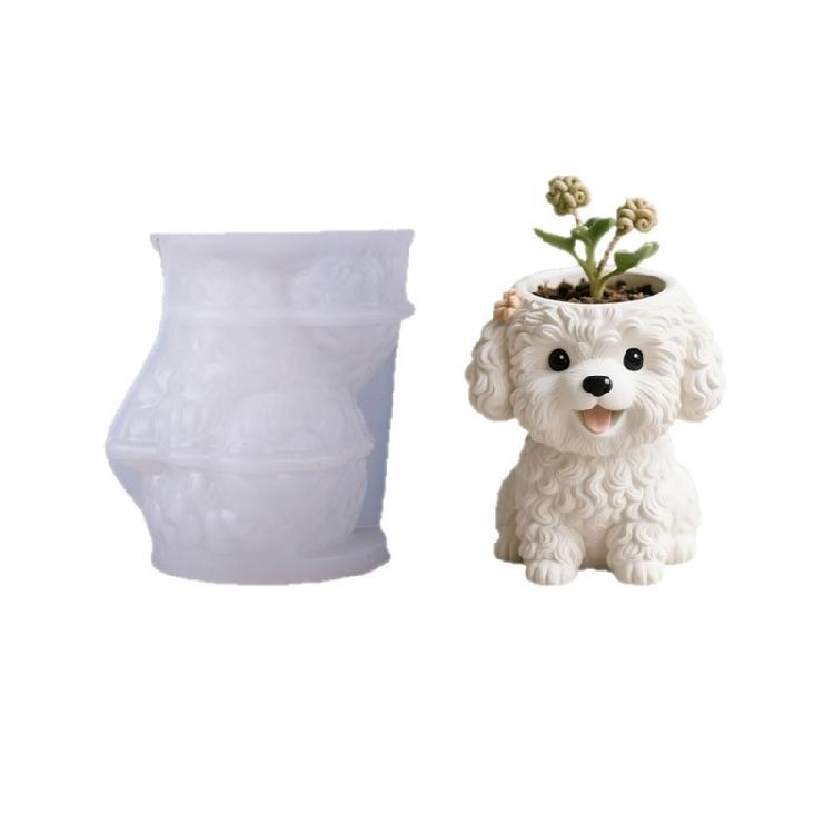 Easy Demold Silicone Mould for Handmade Succulent Planter Creative Dog Flower Pots Making Mold Jewelry Making Tool 1