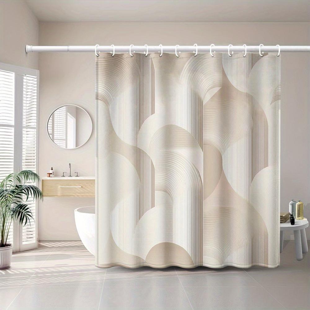 1pc Blue and White Magnolia Pattern Shower Curtain Set with Plastic Shower Hooks Modern Printed Window Curtain