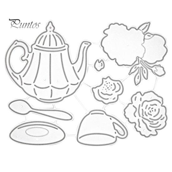 

Форма для резки чайной чашки с цветочным узором, образовательная углеродистая сталь, сделай сам, открытка для скрапбукинга, декоративный шаблон для детей серебряный