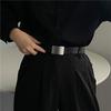 Stylish Minimalist Black Pu Belt For Men And Women Versatile Fashion Accessory