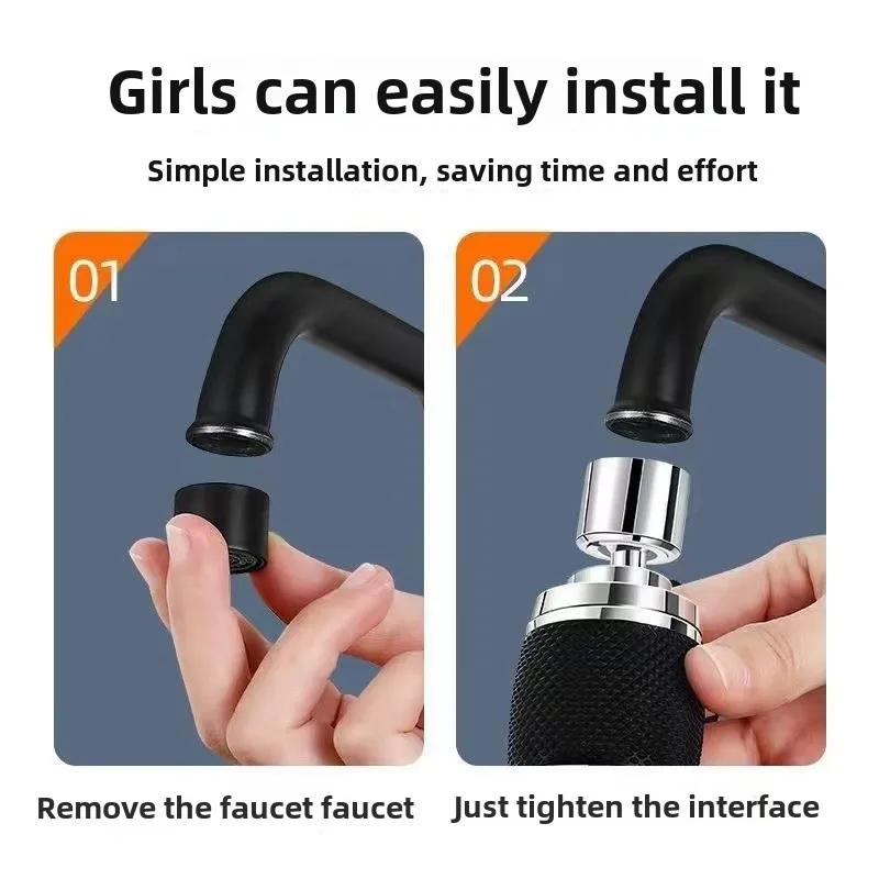 Universal Faucet 360 Degree Rotating Tap Filter 3 Mode Tip Water Bubbler Faucet Anti-Splash Economizer Kitchen Supplies